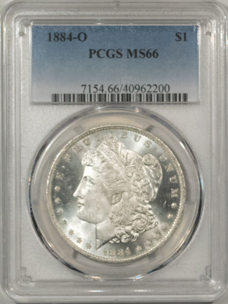 Morgan Dollars 1884-O $1 MORGAN DOLLAR – PCGS MS-66, FROSTY WHITE & PREMIUM QUALITY!