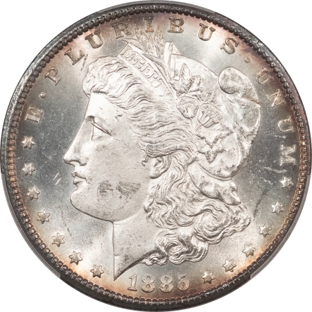 Morgan Dollars 1885-CC $1 MORGAN DOLLAR – PCGS MS-63, FLASHY & PRETTY! CARSON CITY!