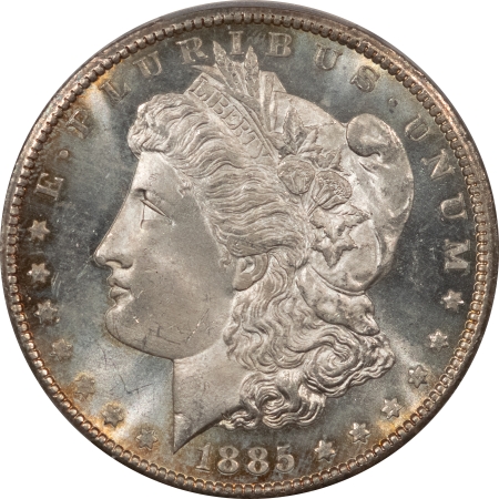 Morgan Dollars 1885-CC $1 MORGAN DOLLAR – PCGS MS-65, PRETTY SEMI-PROOFLIKE! CARSON CITY!