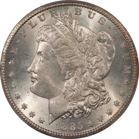 CAC Approved Coins 1885-CC $1 MORGAN DOLLAR – PCGS MS-66+ BLAST WHITE GEM CARSON CITY, CAC APPROVED