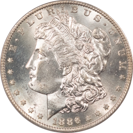 Morgan Dollars 1886-S $1 MORGAN DOLLAR – PCGS MS-63, BLAST WHITE!