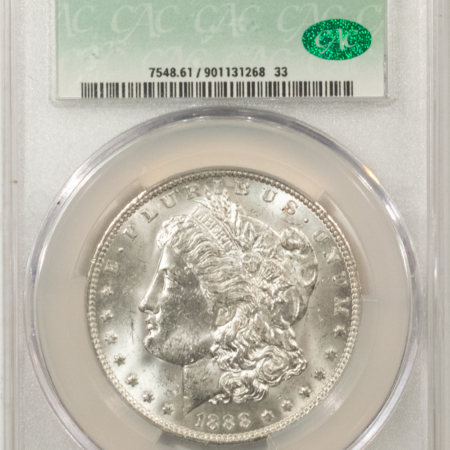 New Store Items 1888-O MORGAN DOLLAR, CACG MS-61, ORIGINAL, BLAST-WHITE & PQ! CAC!