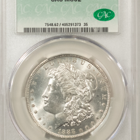 Dollars 1888-O MORGAN DOLLAR, CACG MS-62, ORIGINAL, BLAST-WHITE & PQ! CAC!