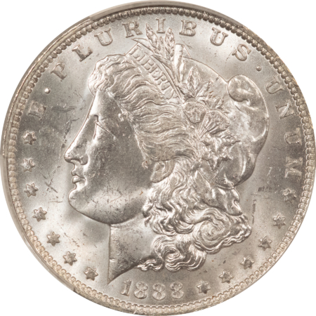 Dollars 1888-O MORGAN DOLLAR, CACG MS-62, ORIGINAL, BLAST-WHITE & PQ! CAC!