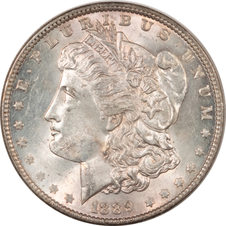 Morgan Dollars 1889 $1 MORGAN DOLLAR – LUSTROUS HIGH GRADE, NEARLY UNCIRCULATED, LOOKS CHOICE!