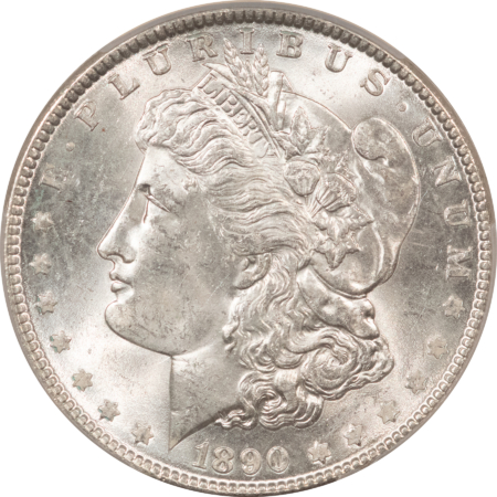 Dollars 1890 MORGAN DOLLAR, CACG MS-62, ORIGINAL, BLAST-WHITE & PQ! CAC!