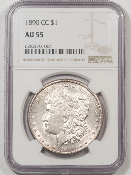 Morgan Dollars 1890-CC $1 MORGAN DOLLAR – NGC AU-55, CARSON CITY!