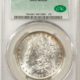 Dollars 1890-O MORGAN DOLLAR, CACG MS-60, LUSTROUS WHITE W/ PRETTY TONING & PQ-CAC!