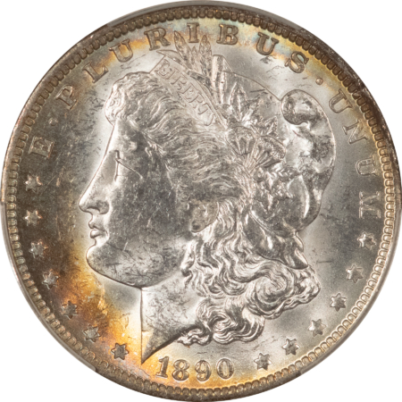 Dollars 1890-O MORGAN DOLLAR, CACG MS-60, LUSTROUS WHITE W/ PRETTY TONING & PQ-CAC!