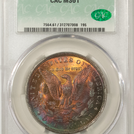 New Store Items MONSTER TONED 1890-O MORGAN DOLLAR, CACG MS-61, ORIGINAL, GORGEOUS & PQ! CAC!