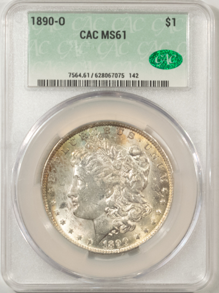 Dollars 1890-O MORGAN DOLLAR, CACG MS-61, ORIGINAL, BLAST WHITE & PQ! CAC!