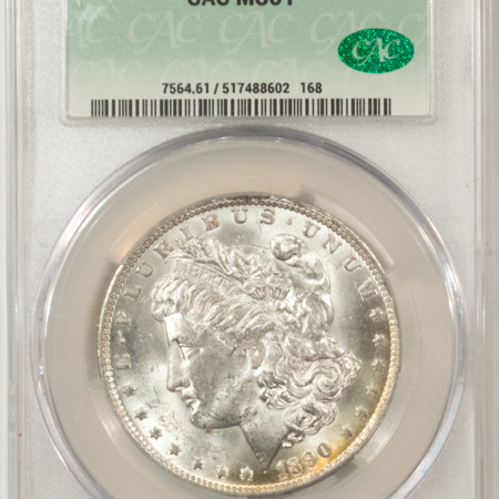 Dollars 1890-O MORGAN DOLLAR, CACG MS-61, ORIGINAL, BLAST WHITE & PQ! CAC!