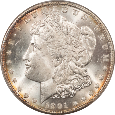 Morgan Dollars 1891 MORGAN DOLLAR PCGS MS-64 CAC APPROVED, PREMIUM QUALITY+!