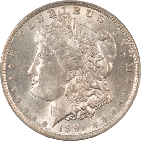 CAC Approved Coins 1891-O $1 MORGAN DOLLAR – CACG MS-60, LOOKS CHOICE, PREMIUM QUALITY, CAC!