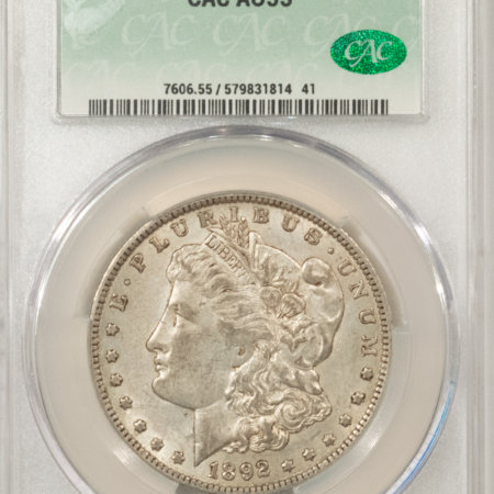 CAC Approved Coins 1892-O $1 MORGAN DOLLAR – CACG AU-55, CAC! NICE ORIGINAL!