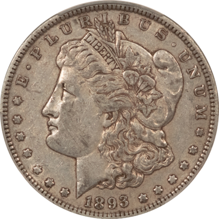 CAC Approved Coins 1893 $1 MORGAN DOLLAR – CACG VF-35, CAC! SUPER ORIGINAL & VIRTUALLY XF!