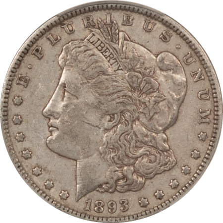 CAC Approved Coins 1893 $1 MORGAN DOLLAR – CACG VF-35, CAC! NICE ORIGINAL TOUGH DATE!