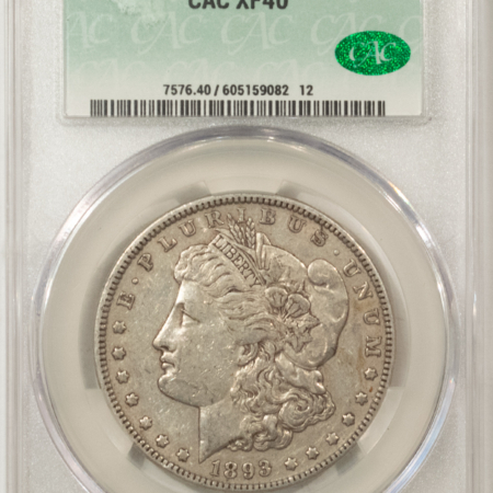 U.S. Certified Coins 1893 $1 MORGAN DOLLAR – CACG XF-40, CAC! PERFECT ORIGINAL!