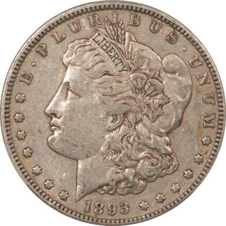 CAC Approved Coins 1893 $1 MORGAN DOLLAR – CACG XF-40, CAC! PERFECT ORIGINAL!