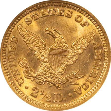 $2.50 1893 $2.50 LIBERTY GOLD QUARTER EAGLE – NGC MS-64, LOWER MINTAGE!