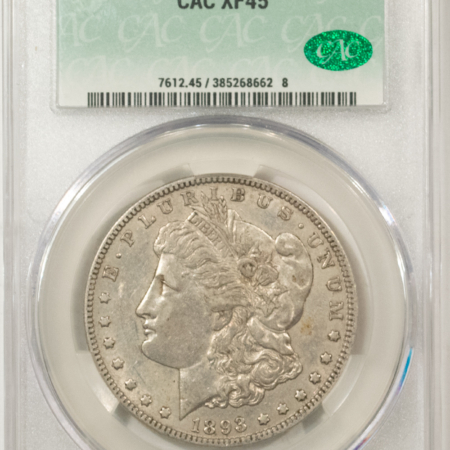 CAC Approved Coins 1893-O $1 MORGAN DOLLAR – CACG XF-45, CAC! ORIGINAL & LOOKS AU!