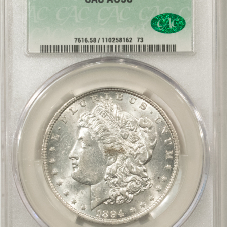 CAC Approved Coins 1894-O $1 MORGAN DOLLAR – CACG AU-58, CAC! FLASHY & NEAR BU! BETTER DATE!