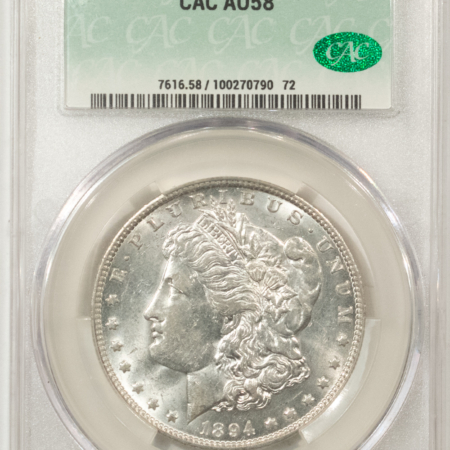 CAC Approved Coins 1894-O $1 MORGAN DOLLAR – CACG AU-58, CAC!