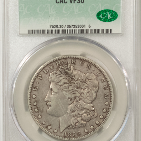 CAC Approved Coins 1895-O $1 MORGAN DOLLAR – CACG VF-30, CAC! NICE ORIGINAL