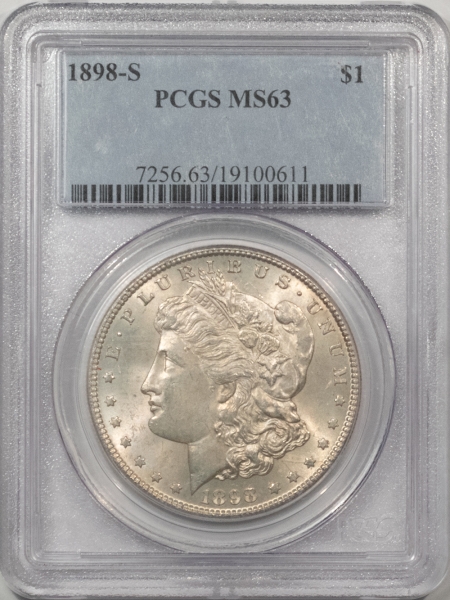 Morgan Dollars 1898-S $1 MORGAN DOLLAR – PCGS MS-63, FRESH AND CHOICE!