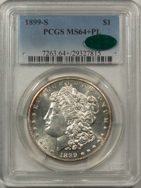 CAC Approved Coins 1899-S $1 MORGAN DOLLAR – PCGS MS-64+PL, PQ! FLASHY, LOOKS GEM & CAC APPROVED!