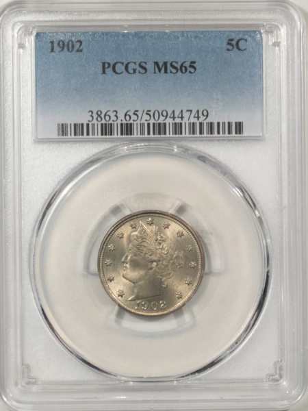 Liberty Nickels 1902 LIBERTY NICKEL – PCGS MS-65 FRESH & GEM!