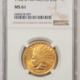 $10 1908 $10 INDIAN GOLD EAGLE, W/ MOTTO – NGC MS-64+, FLASHY NEAR GEM! TOUGH!