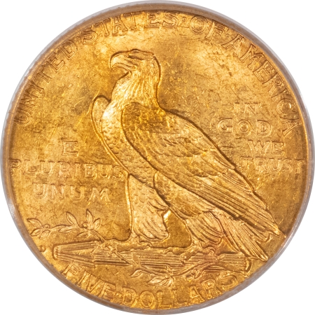 $5 1908-D $5 INDIAN GOLD HALF EAGLE – PCGS MS-64, LUSTROUS & NEARLY GEM!