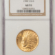 $10 1909 $10 INDIAN GOLD EAGLE – NGC MS-62, ORIGINAL BETTER PHILADELPHIA MINT ISSUE!