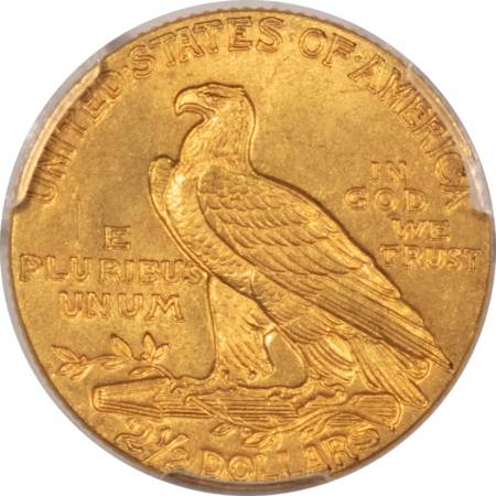 $2.50 1909 $2.50 INDIAN GOLD, PCGS MS 64-LOVELY NEAR-GEM EXAMPLE OF THIS SEMI-KEY DATE