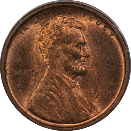 Lincoln Cents (Wheat) 1909 VDB LINCOLN CENT – PCGS MS-65 RB, RATTLER, PREMIUM QUALITY!