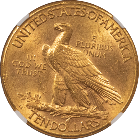 $10 1909-D $10 INDIAN GOLD EAGLE – NGC MS-61, SMOOTH LUSTROUS