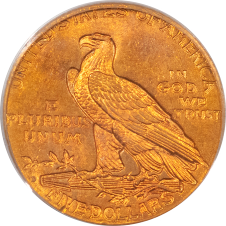 $5 1909-D $5 INDIAN GOLD HALF EAGLE – PCGS MS-63, CHOICE!