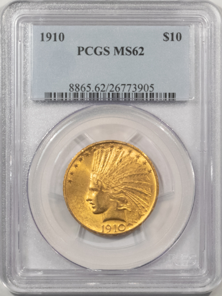 $10 1910 $10 INDIAN GOLD EAGLE – PCGS MS-62, FRESH & PQ!