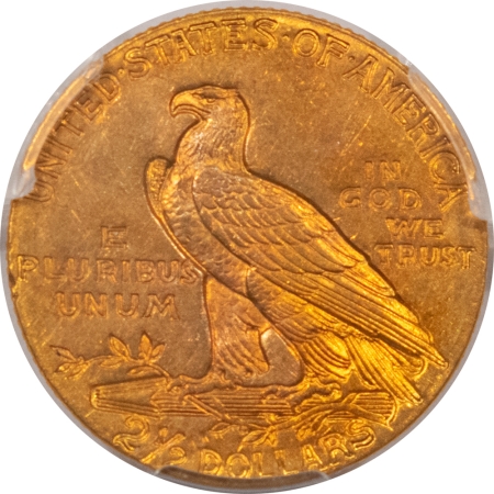 $2.50 1910 $2.50 INDIAN GOLD QUARTER EAGLE – PCGS MS-62, PRETTY DEEP GOLD COLOR!