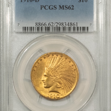 $10 1910-D $10 INDIAN GOLD EAGLE – PCGS MS-62, FLASHY & LOOKS CHOICE!