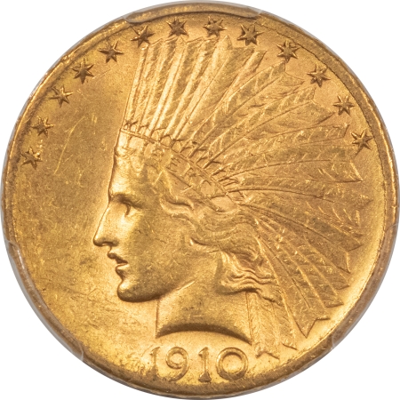 $10 1910-D $10 INDIAN GOLD EAGLE – PCGS MS-62, FLASHY & LOOKS CHOICE!