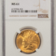 $10 1911 $10 INDIAN GOLD EAGLE – NGC MS-63, ORIGINAL