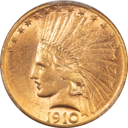 $10 1910-S $10 INDIAN GOLD EAGLE – PCGS AU-58 FLASHY & PQ, BETTER SAN FRANCISCO DATE