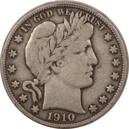 Barber Halves 1910-S BARBER HALF DOLLAR – PCGS F-12, NICE ORIGINAL!