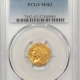 $2.50 1910 $2.50 INDIAN GOLD QUARTER EAGLE – NGC MS-62, GREAT LUSTER!