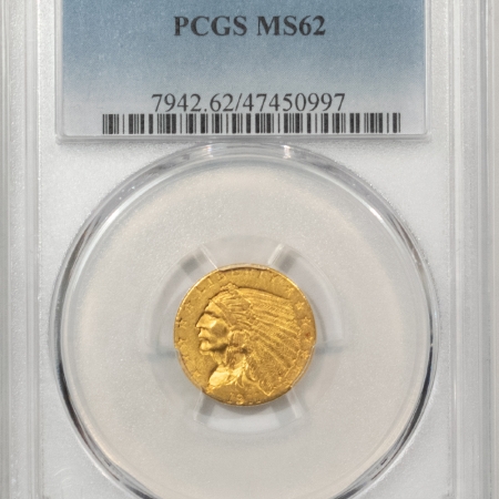 $2.50 1911 $2.50 INDIAN GOLD QUARTER EAGLE – PCGS MS-62