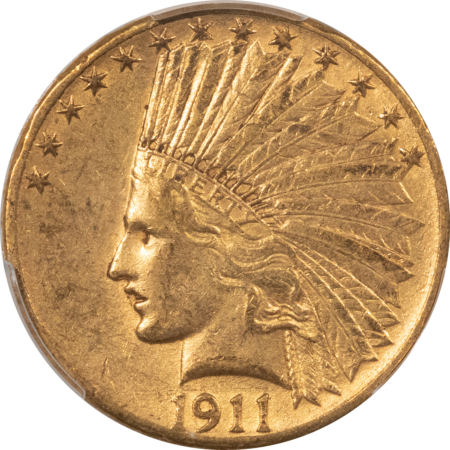 $10 1911-D $10 INDIAN GOLD EAGLE – PCGS XF-45, FAIRMONT COLLECTION, KEY-DATE!