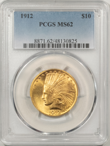 $10 1912 $10 INDIAN GOLD EAGLE – PCGS MS-62