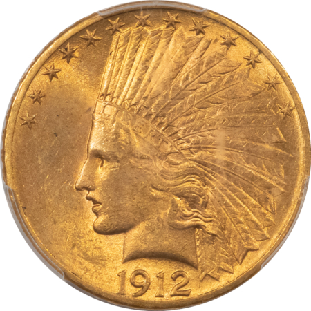 $10 1912 $10 INDIAN GOLD EAGLE – PCGS MS-62, NICE ORIGINAL LUSTER!